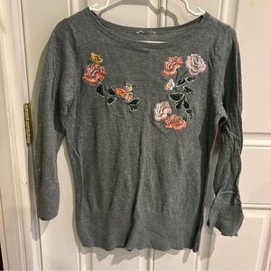Elegant Floral Embroidered Long Sleeve Top